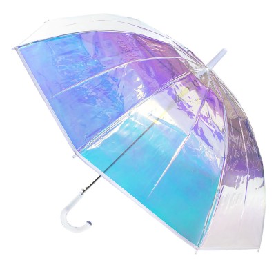 CAPLIER зонт женский трость голография, автомат, поливинил, купол 100 см. 6207