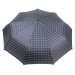 DOLPHIN зонт мужской клетка, семейный, суперавтомат, полиэстер, ручка-крюк, кожа, купол 116 см., 3 сложения. 133-02