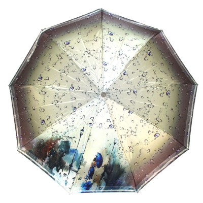 POPULAR зонт женский 9 спиц, 3 сложения, облегченный, суперавтомат, купол 91 см. 236S-01