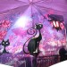 UNIVERSAL зонт женский кошки, 3 сложения, автомат, сатин, купол 103 см. 4022-05