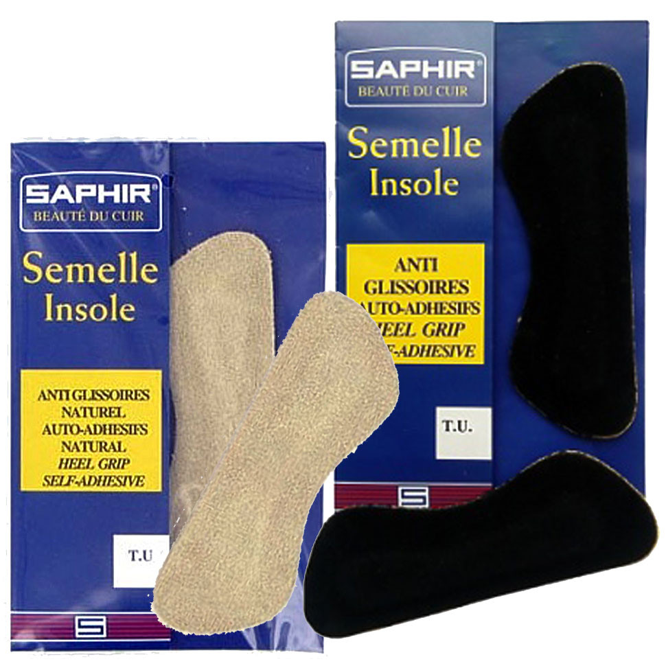 Пяткоудерживатели стандарт из натуральной замши SAPHIR Semelle Insolle, Anti-Glissoires Auto-Adhesifs.