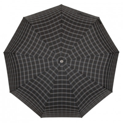 POPULAR зонт мужской клетка, 3 сложения, суперавтомат, полиэстер, купол 98 см. 906L-01