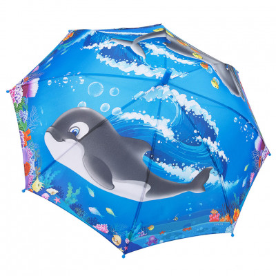 DINIYA зонт детский трость, 3D рисунок, автомат, полиэстер, купол 84 см. 431N-01