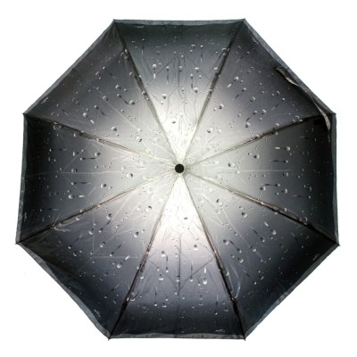 POPULAR зонт женский капли 3D, 4 сложения, суперавтомат, сатин, купол 96 см. 201-5-04