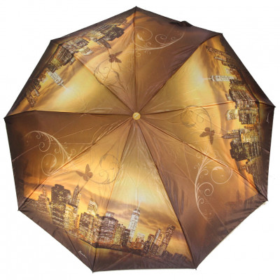BANDERS зонт женский 3 сложения, суперавтомат, сатин, купол 98 см. 383-04