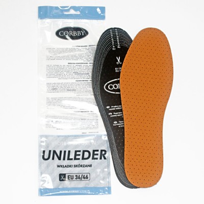 Кожаные гигиенические стельки  CORBBY Uni Leder, безразмерные.