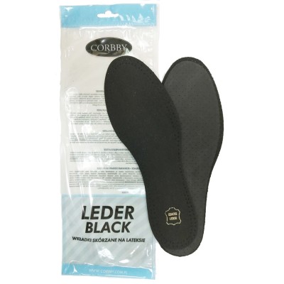 Стельки CORBBY из натуральной кожи Leder black, черные.