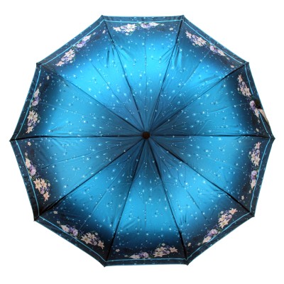 POPULAR зонт женский, 3 сложения, суперавтомат, сатин, купол 103 см. 209-02