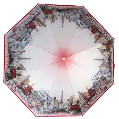 ТРИ СЛОНА зонт женский 3 сложения, суперавтомат, набивной "ЭПОНЖ", купол 102 см. L3833C-06