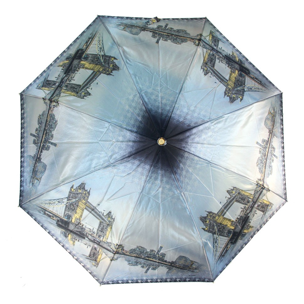 ТРИ СЛОНА зонт женский 3 сложения, суперавтомат, набивной "ФОТОСАТИН", купол 103 см. L3835A-03