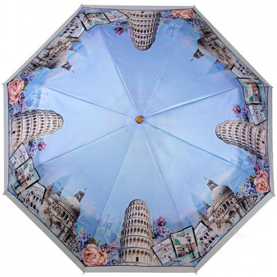 ТРИ СЛОНА зонт женский 3 сложения, суперавтомат, набивной "ФОТО", купол 103 см. L3801R-01