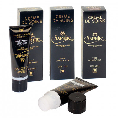 Крем тюбик с губкой Creme De Soins SAPHIR MEDAILLE d'or 1925 Paris, цветной, 75 мл.