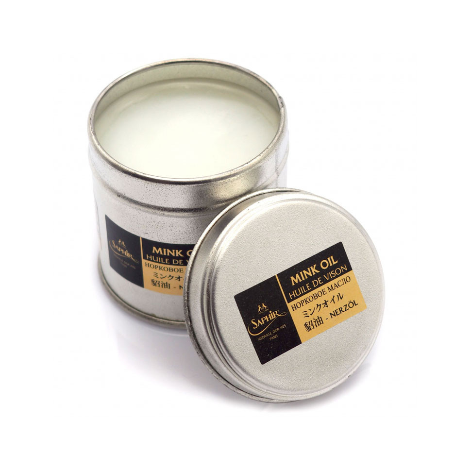 Крем для гладкой кожи с норковым маслом MINK OIL SAPHIR MEDAILLE d'or 1925 Paris, железная банка, 100 мл.