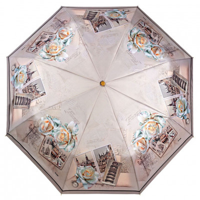 ТРИ СЛОНА зонт женский 3 сложения, суперавтомат, набивной "ФОТО", купол 103 см. L3801R-06