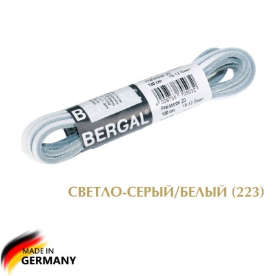 BERGAL Шнурки кожаные квадратные 3 х 3 мм, 120 см белые (001).