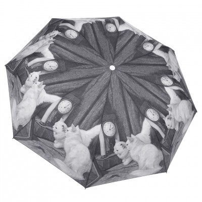 YUZONT зонт женский кошки, 3 сложения, суперавтомат, полиэстер, купол 100 см. 2042-04