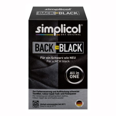 Краска Simplicol BACK TO BLACK для окрашивания и восстановления цвета черной одежды, 400 г.