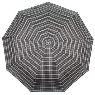 DOLPHIN зонт мужской клетка, суперавтомат, 3 сложения, полиэстер, ручка-крюк, купол 102 см. 274-03