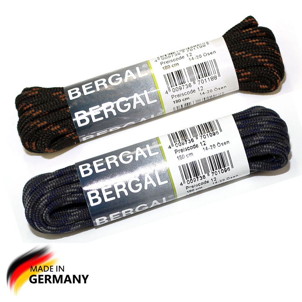 BERGAL Шнурки круглые для ботинок для альпинизма 180 см цветные.