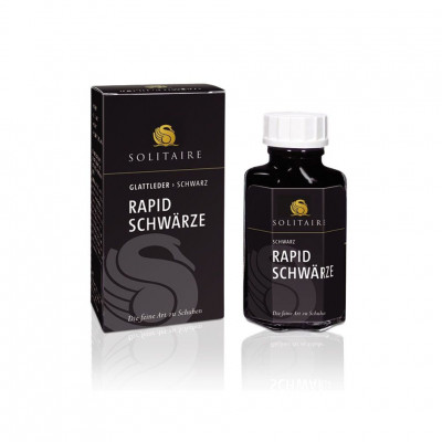 Краска для черной кожи Rapid Schwarze SOLITAIRE, флакон с кисточкой, чёрный, 50 мл.