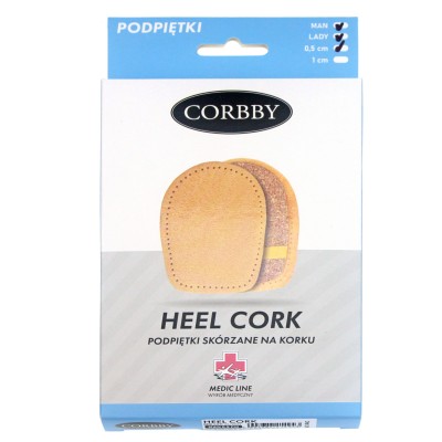 Подпяточник 0,5 см. CORBBY HEEL Cork, из натуральной кожи и пробки.