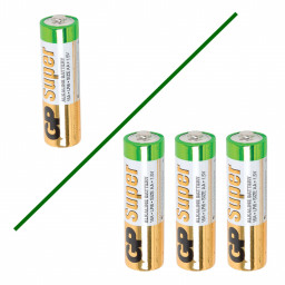 Батарейки GP Super, AA (LR06, 15А), алкалиновые. (3 штуки)