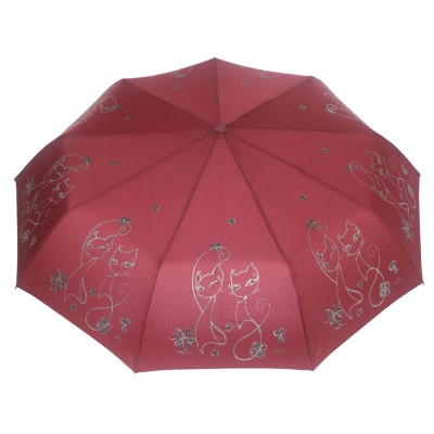 POPULAR зонт женский 3 сложения Glitter, суперавтомат, купол 101 см. 816-02