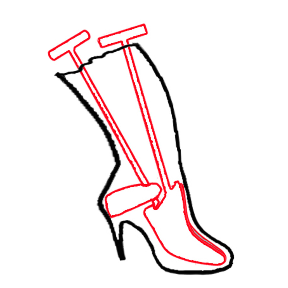 Растяжка винтовая металлическая для женских сапог и обуви на высоком  каблуке, колодка с пяткой - купить по цене 3 294 руб.