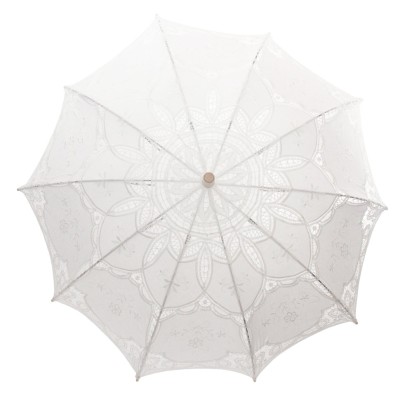 BANDERS зонт женский от солнца кружевной, трость, механика, хлопок, купол 77 см. 414-01