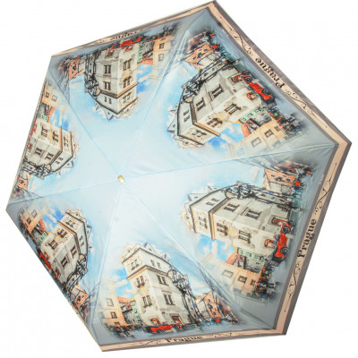 ТРИ СЛОНА мини зонт женский 5 сложений, механика, облегченный плоский, "ЭПОНЖ", купол 92 см. L5601O-04