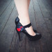 Защита для женской обуви на каблуке AutoHeel (АвтоПятка) Эксклюзив "СЕРДЕЧКИ", застёжка липучка, одна штука.