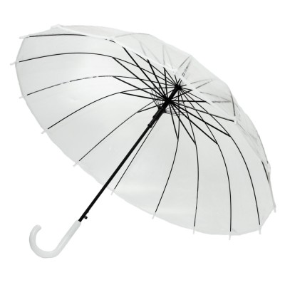 UNIVERSAL зонт женский трость 16 спиц, автомат, поливинил, прозрачный купол 94 см. UN688-01